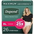 thumbnail image 1 of Depend Fresh Protection Adult Incontinence Underwear for Women (Formerly Depend Fit-Flex), Disposable, Maximum, Extra-Large, Blush, 26 Count, 1 of 5