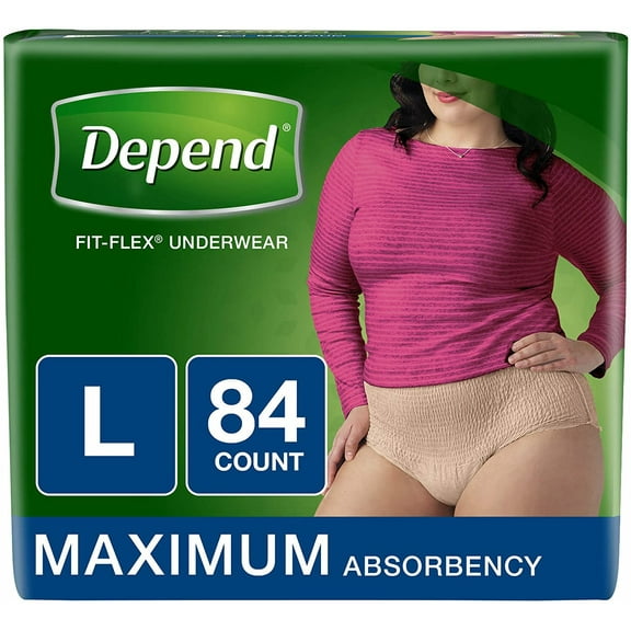 Depend Fresh Protection Adult Incontinence Underwear for Women, Large - Blush, 8