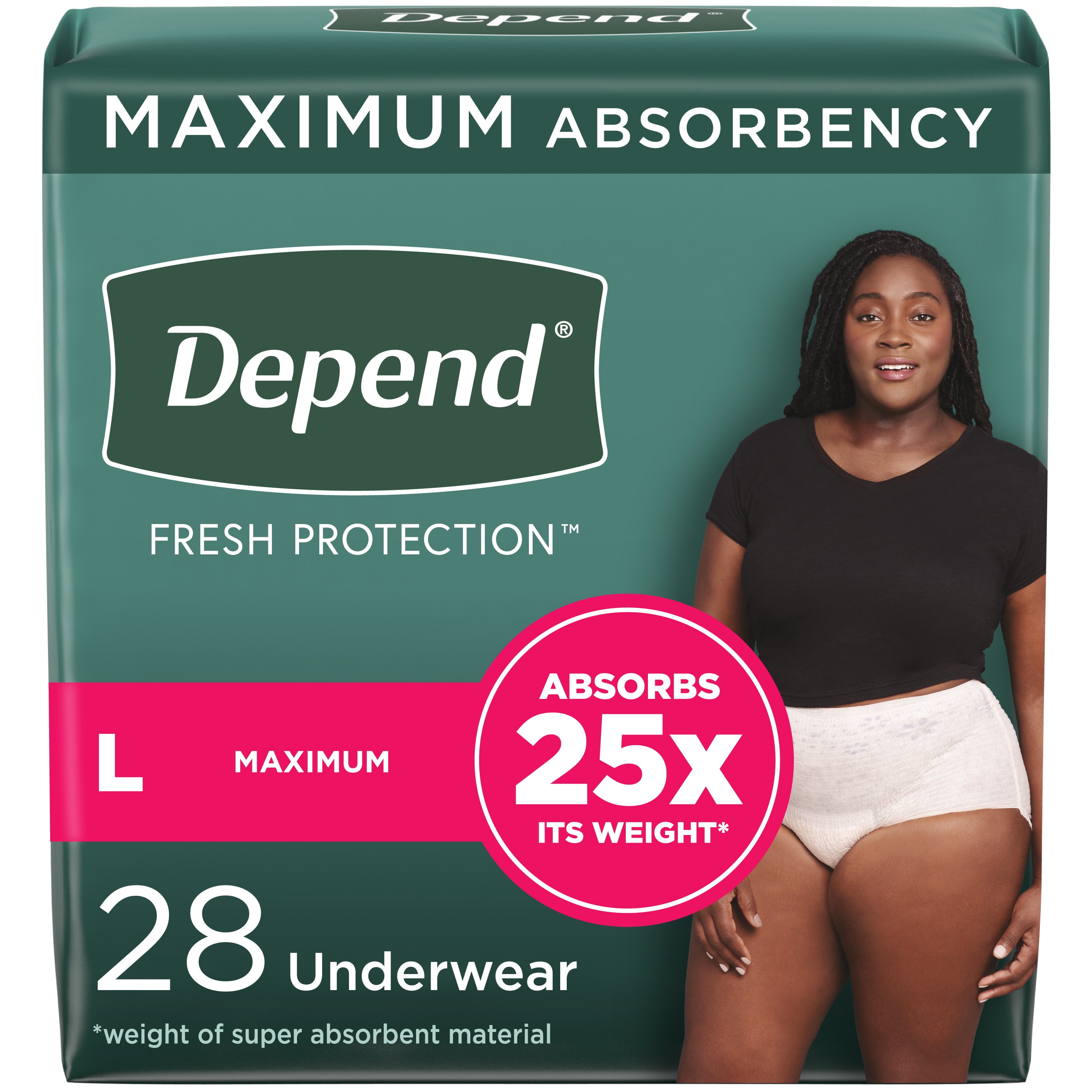 Depend Female Adult Absorbent Underwear Depend Silhouette Pull On
