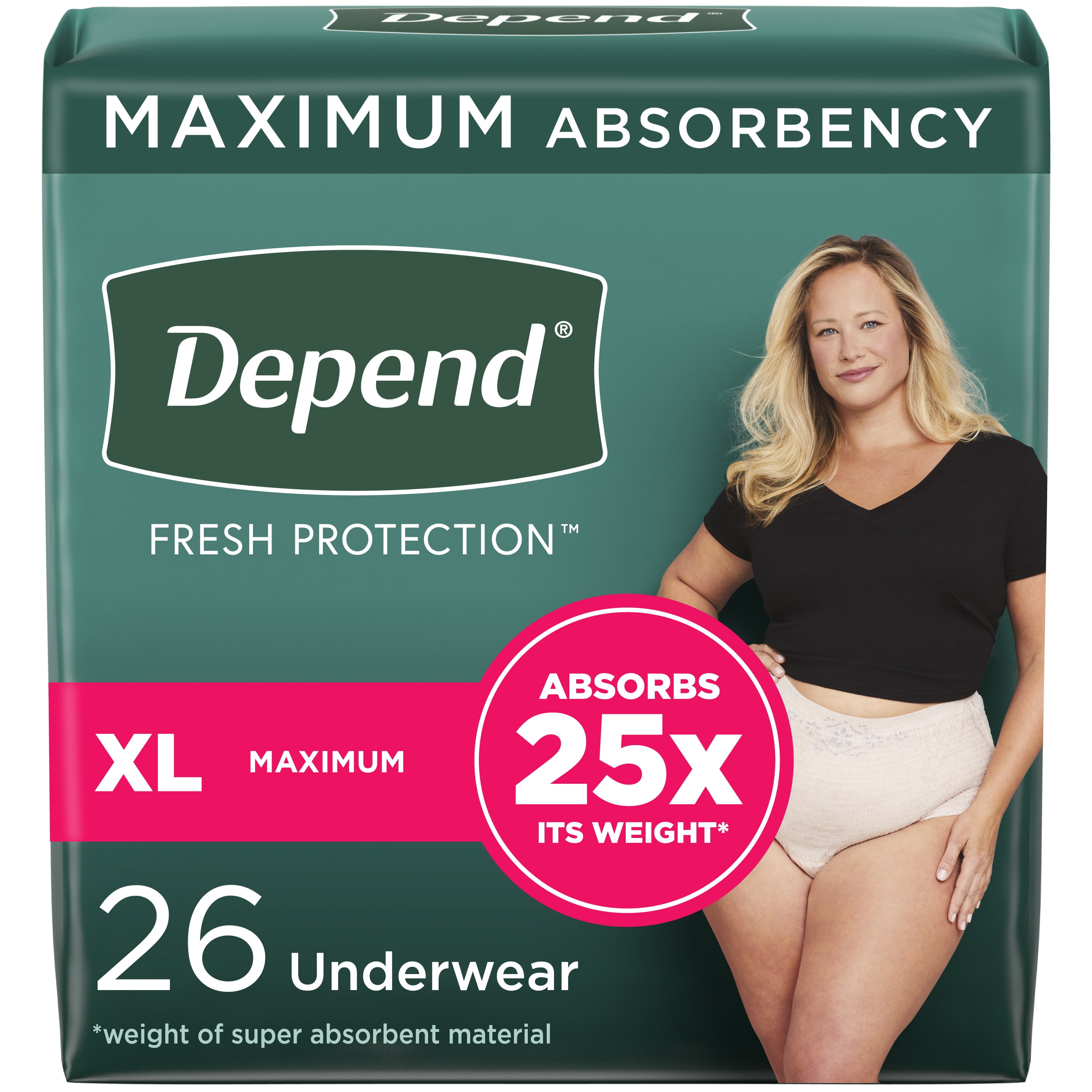 Depend Fresh Protection Adult Incontinence Underwear for Men, Maximum, XL,  Grey, 36Ct 