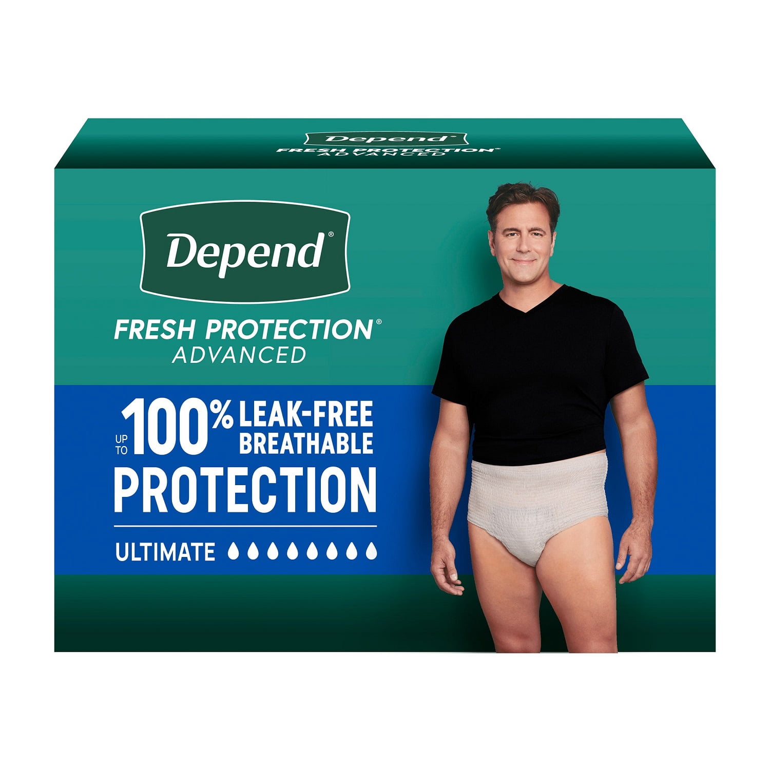 Depend Fresh Protection Advanced Incontinence Underwear for Men, Ultimate Absorbency Size M/L (32–42)  72 ct