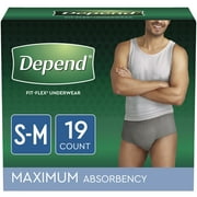 Depend Fresh Protection Disposable Underwear Male Waistband Style Small / Medium, 43616, Maximum, 38 Ct
