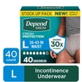 thumbnail image 1 of Depend Fresh Protection Incontinence Underwear for Men, Adult Diapers, L, 40 Count, 1 of 12