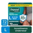 thumbnail image 1 of Depend Fresh Protection Incontinence Underwear for Men, Adult Diapers, L, 72 Count, 1 of 13
