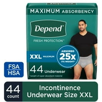 Depend Men's FIT-FLEX Incontinence Underwear, Maximum Absorbency, XXL