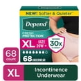 thumbnail image 1 of Depend Fresh Protection Incontinence Underwear for Women, Adult Diapers, XL, 68 Count, 1 of 13
