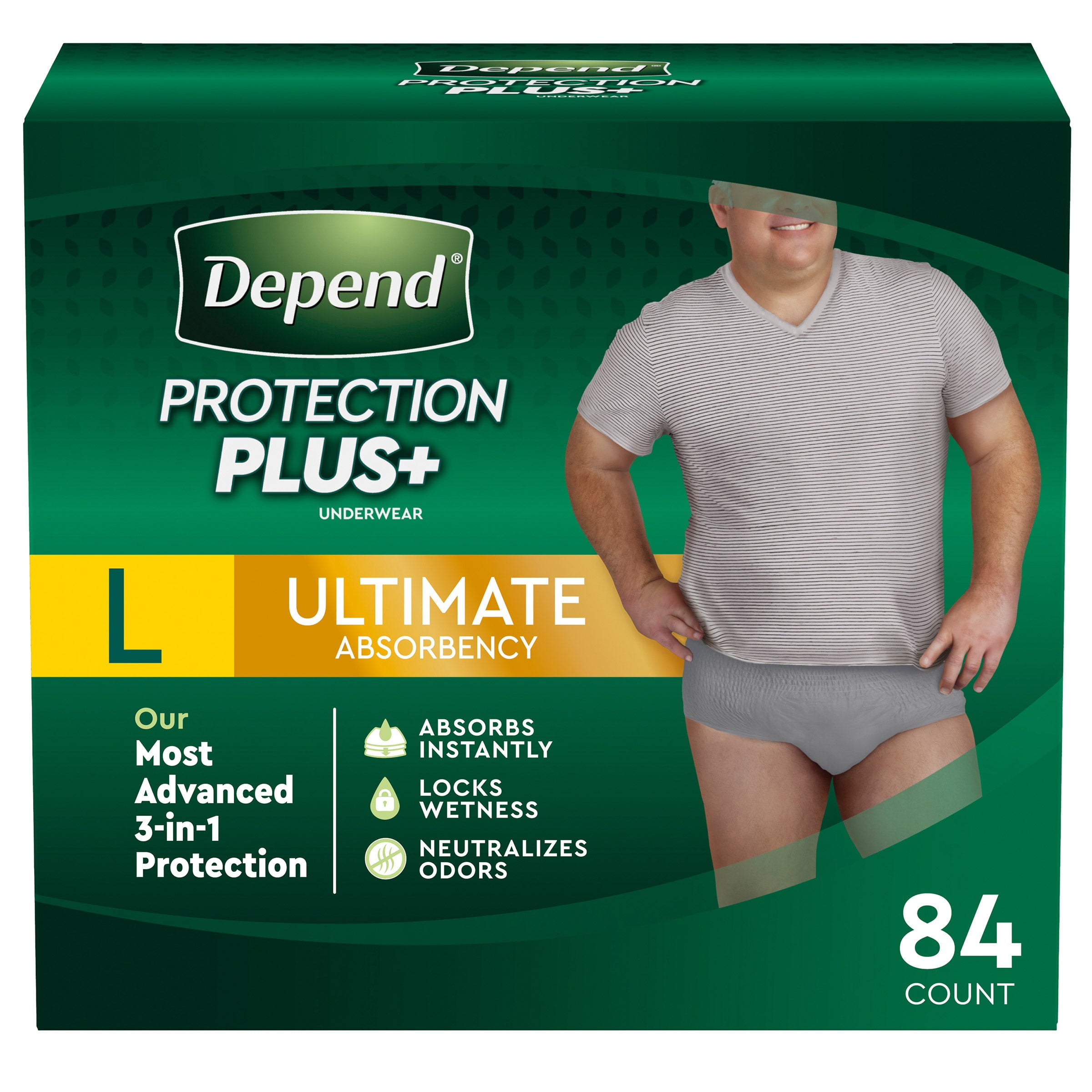 Depend Fresh Protection plus for Men Size Large 84 Ct | Ultimate ...