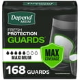 thumbnail image 1 of Depend Guards Incontinence Pads for Men, Maximum Absorbency, 168 Count, 1 of 12