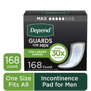Depend Guards Incontinence Pads for Men, Maximum Absorbency, 168 Count