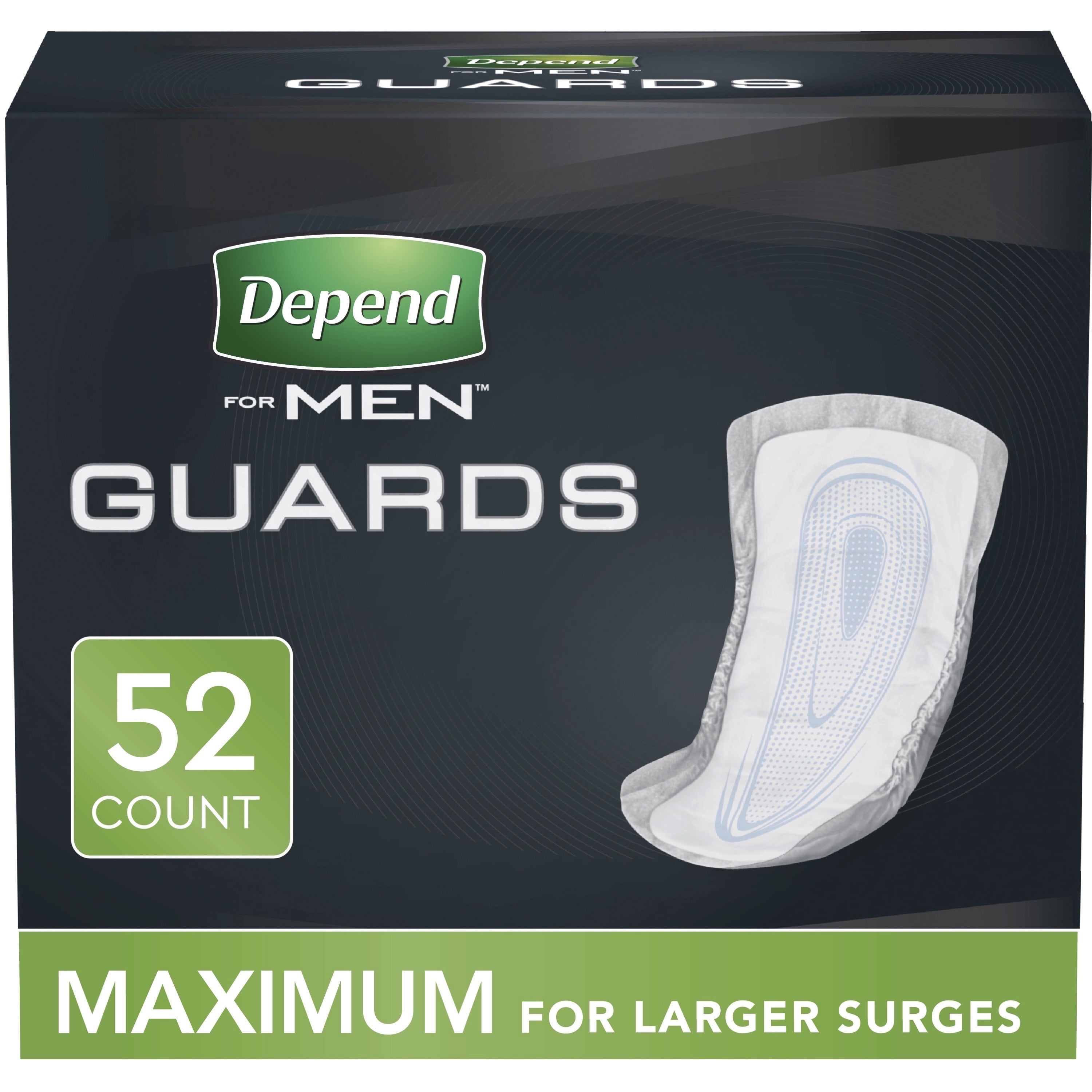 Depend Incontinence GuardsBladder Control Pads for Men, Maximum, 52 Count, Pack of 4 (208 ct total)