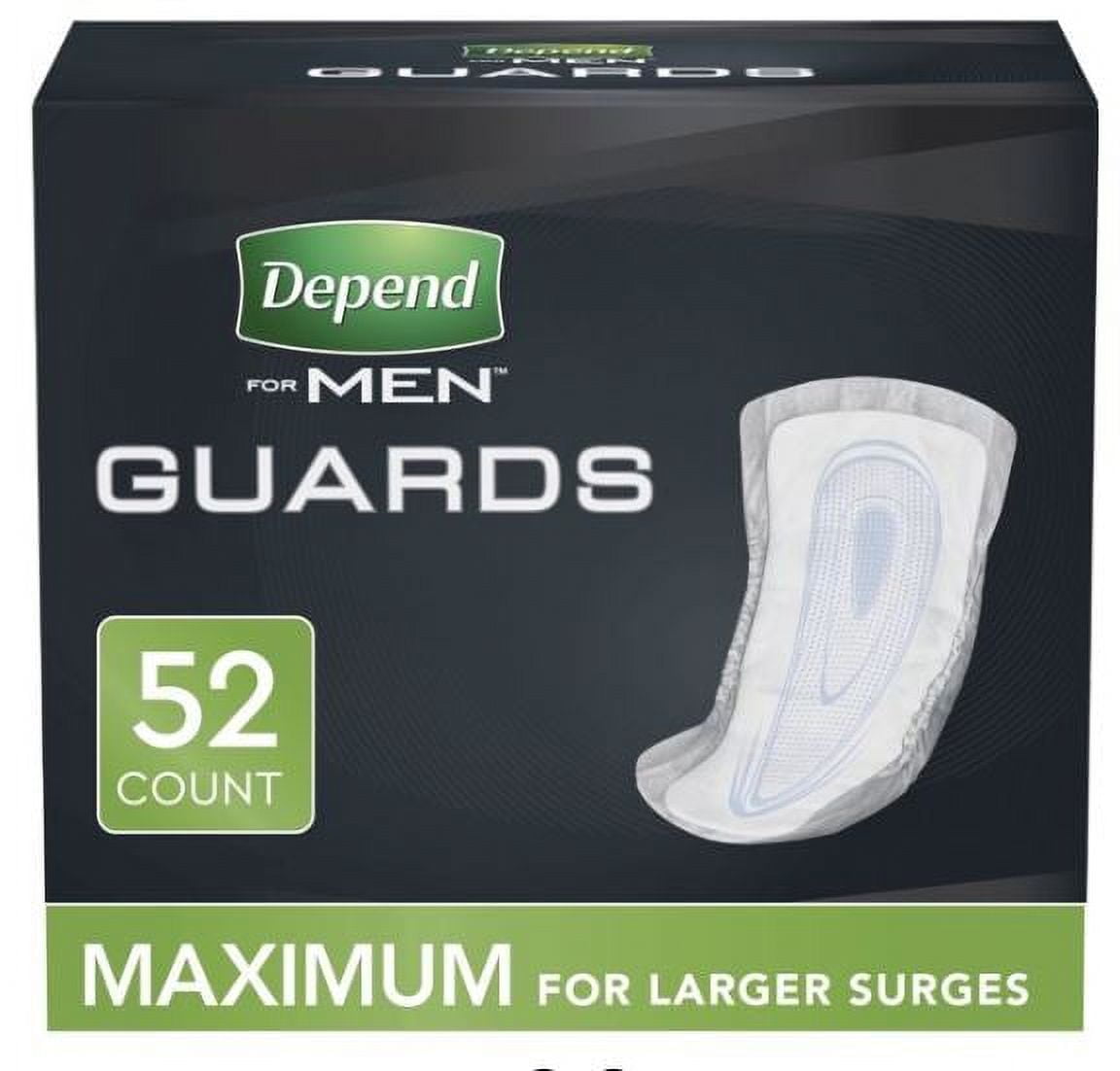 Depend Incontinence GuardsBladder Control Pads for Men, Maximum, 52 Count