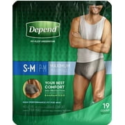 Depend Men Maximum Absorbency Underwear, Small/Medium 19 ea