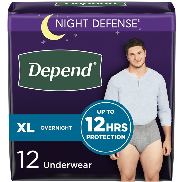 Depend Fresh Protection Adult Incontinence Underwear for Men, Maximum, L,  Grey, 28Ct 