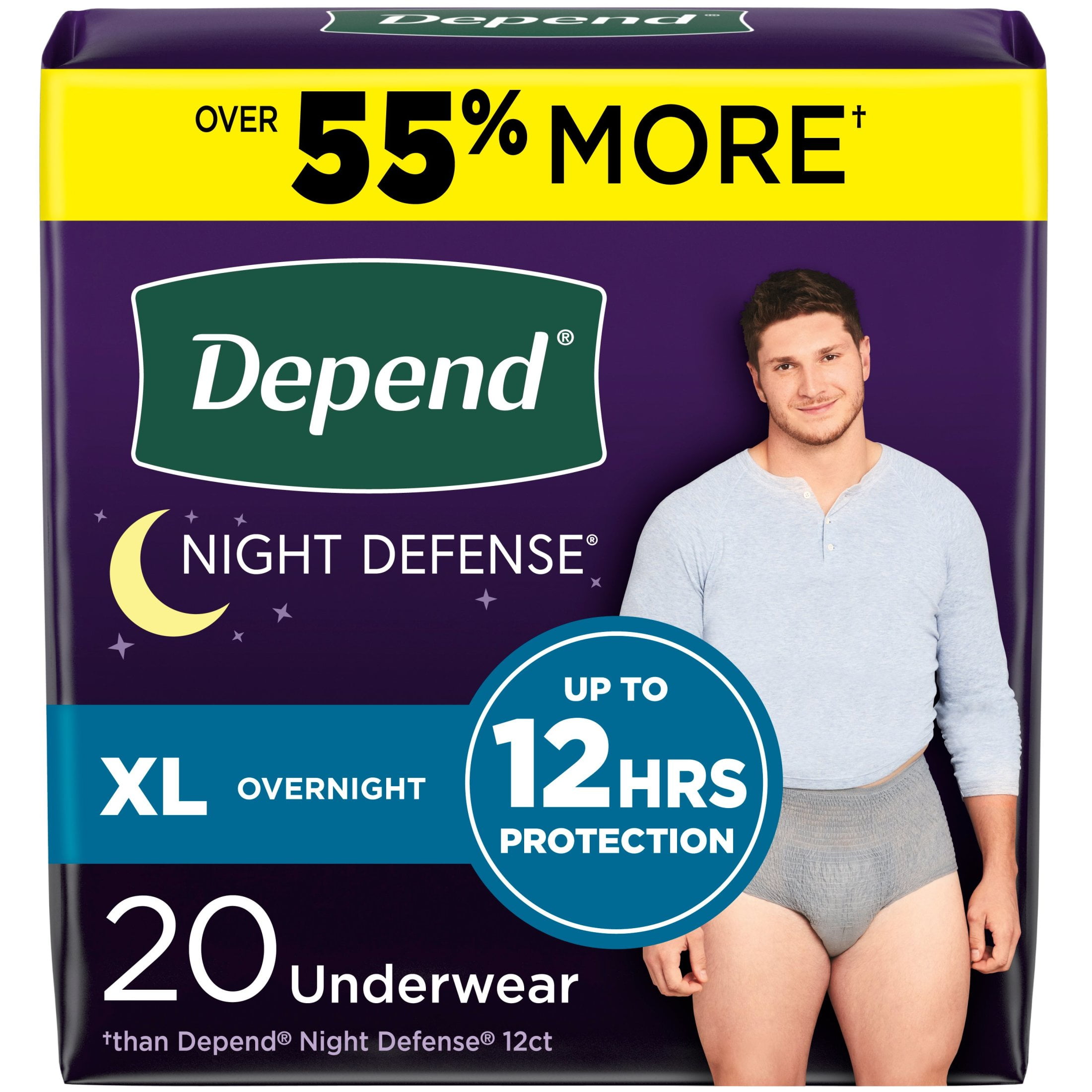 Depend Night Defense Incontinence Underwear for MenDiapers XL Depend Night Defense Incontinence Underwear for MenDiapers XL