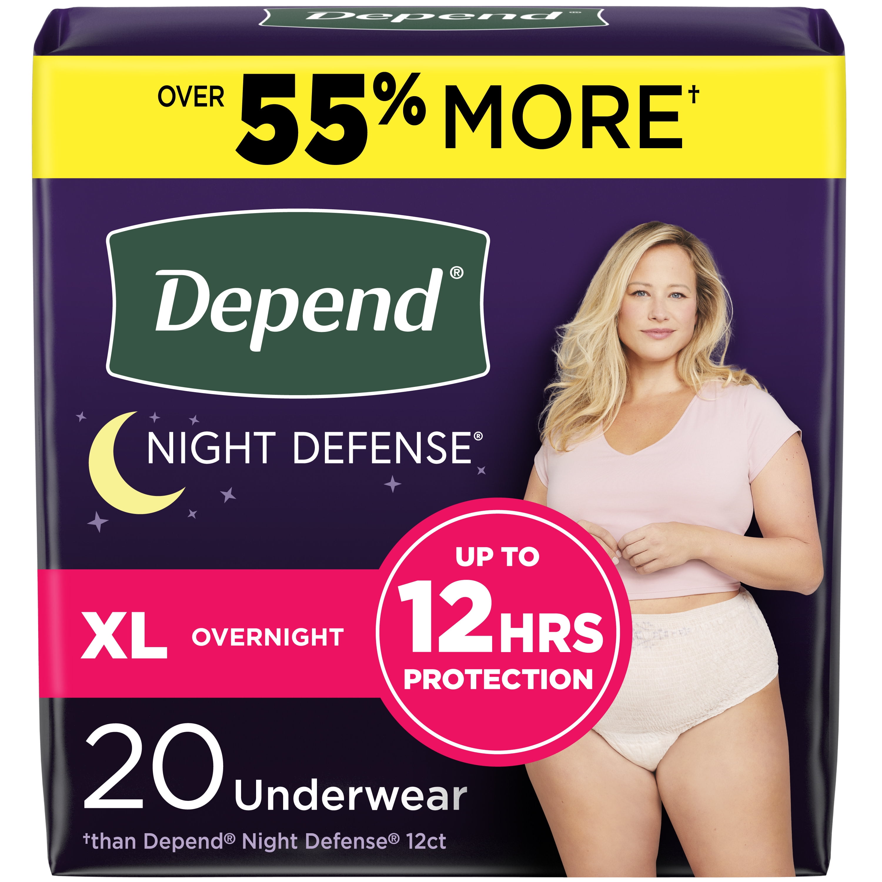 Depends Night Defense Adult Incontinence Underwear for Women