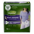 thumbnail image 1 of Depend Night Defense Disposable Female Pull On Underwear, Large, 28 Ct, 1 of 1