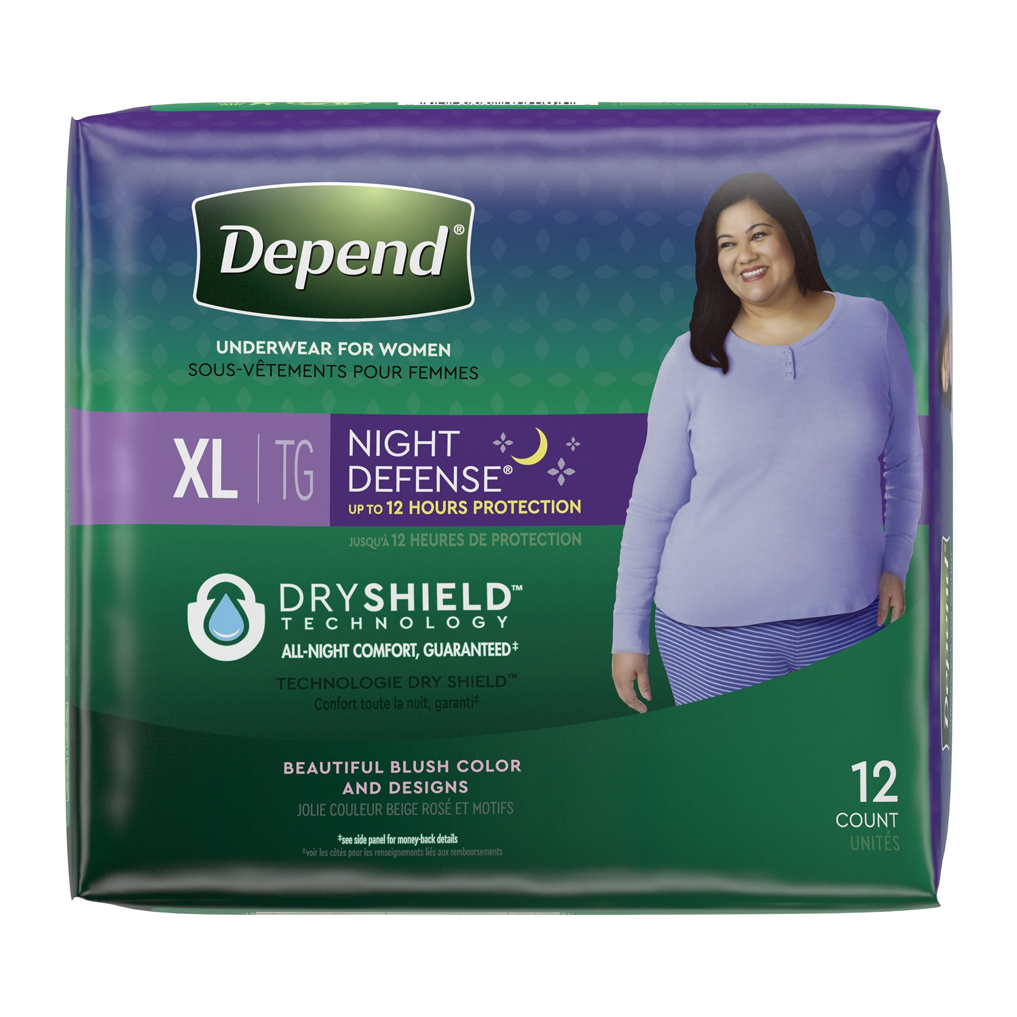 Depend Night Defense Disposable Underwear Female Pull On with Tear Away