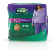 Depend Night Defense Incontinence Overnight Underwear For Woman, XL, 2 Pieces/24 Ea