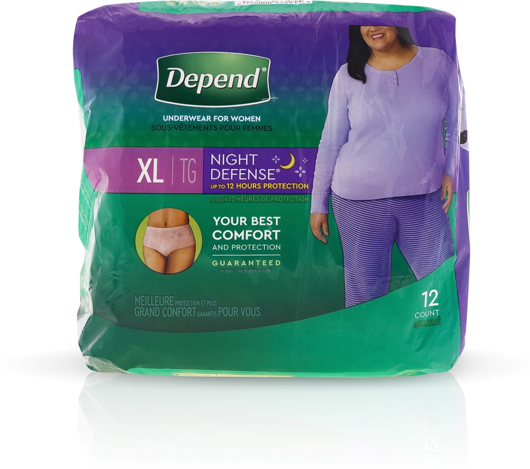 Depend Night Defense Incontinence Overnight Underwear for Women, XL - 12 ea  (Pack of 3)
