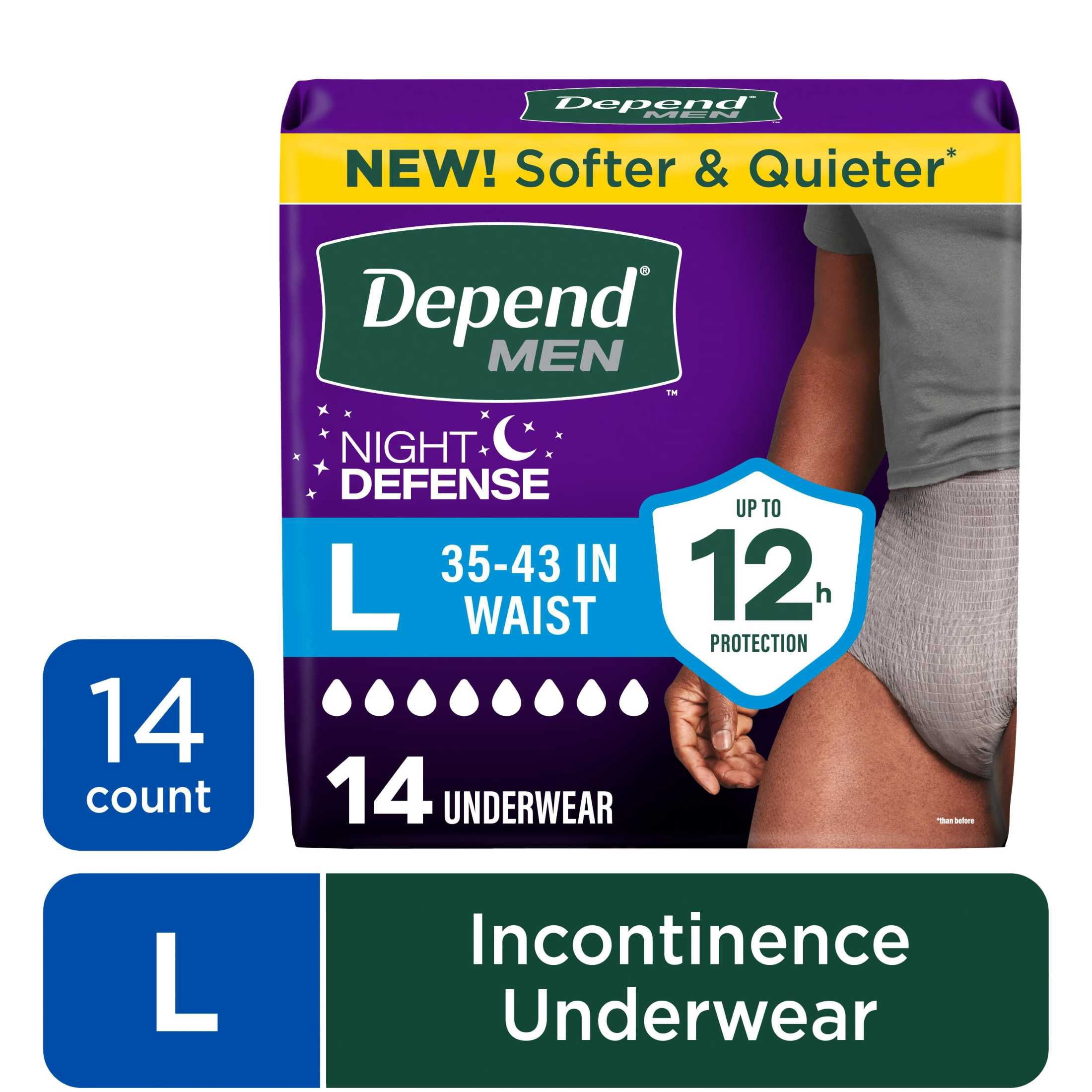 Depend, Night Defense Incontinence Underwear, Large (35‚Äì43