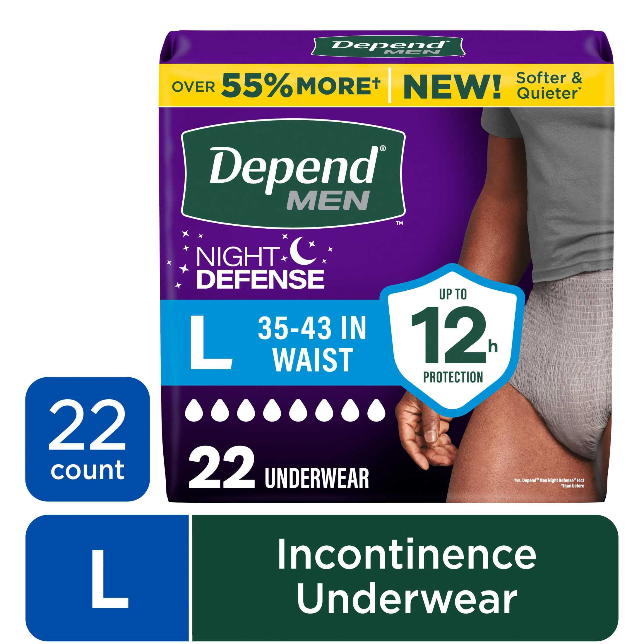 Depend Night Defense Incontinence Underwear for Men, Adult Diapers