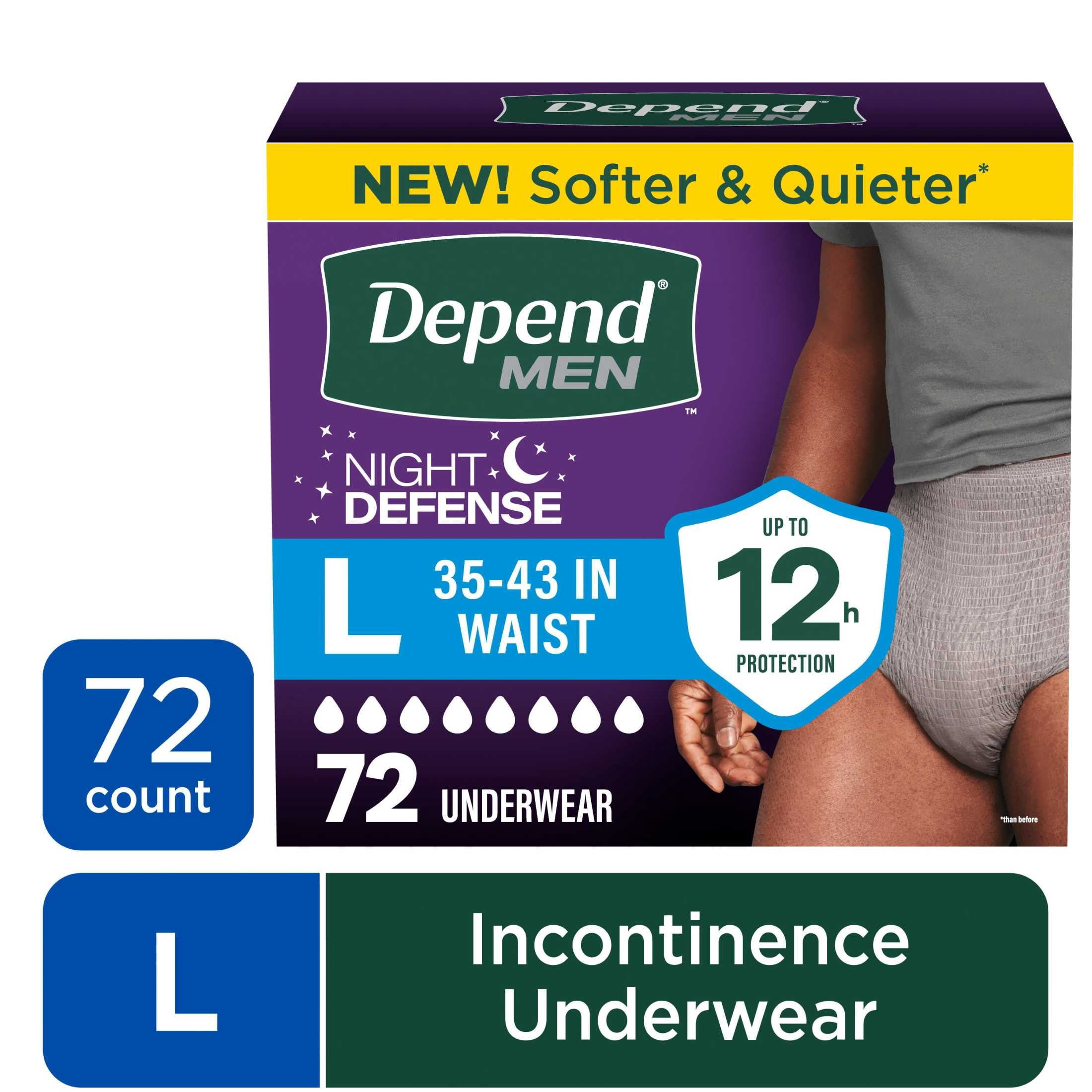 Depend Night Defense Incontinence Underwear for Men, Adult Diapers