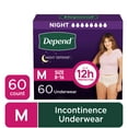 thumbnail image 1 of Depend Night Defense Incontinence Underwear for Women, Adult Diapers, M, 60 Count, 1 of 12