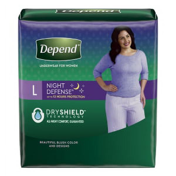 Depend Night Defense Underwear For Women, Large
