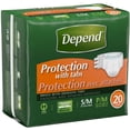 thumbnail image 1 of Depend Protection Incontinence Underwear With Tabs, Unisex, Maximum Absorbency, Small/Medium, 20 Ct, Pack of 6, 1 of 1
