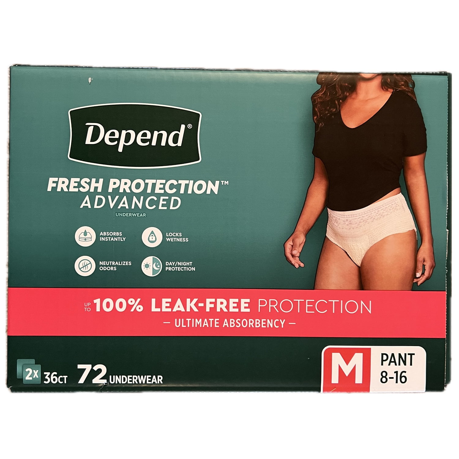 Depend Protection Plus Ultimate Underwear for Women, Medium, 72ct ...