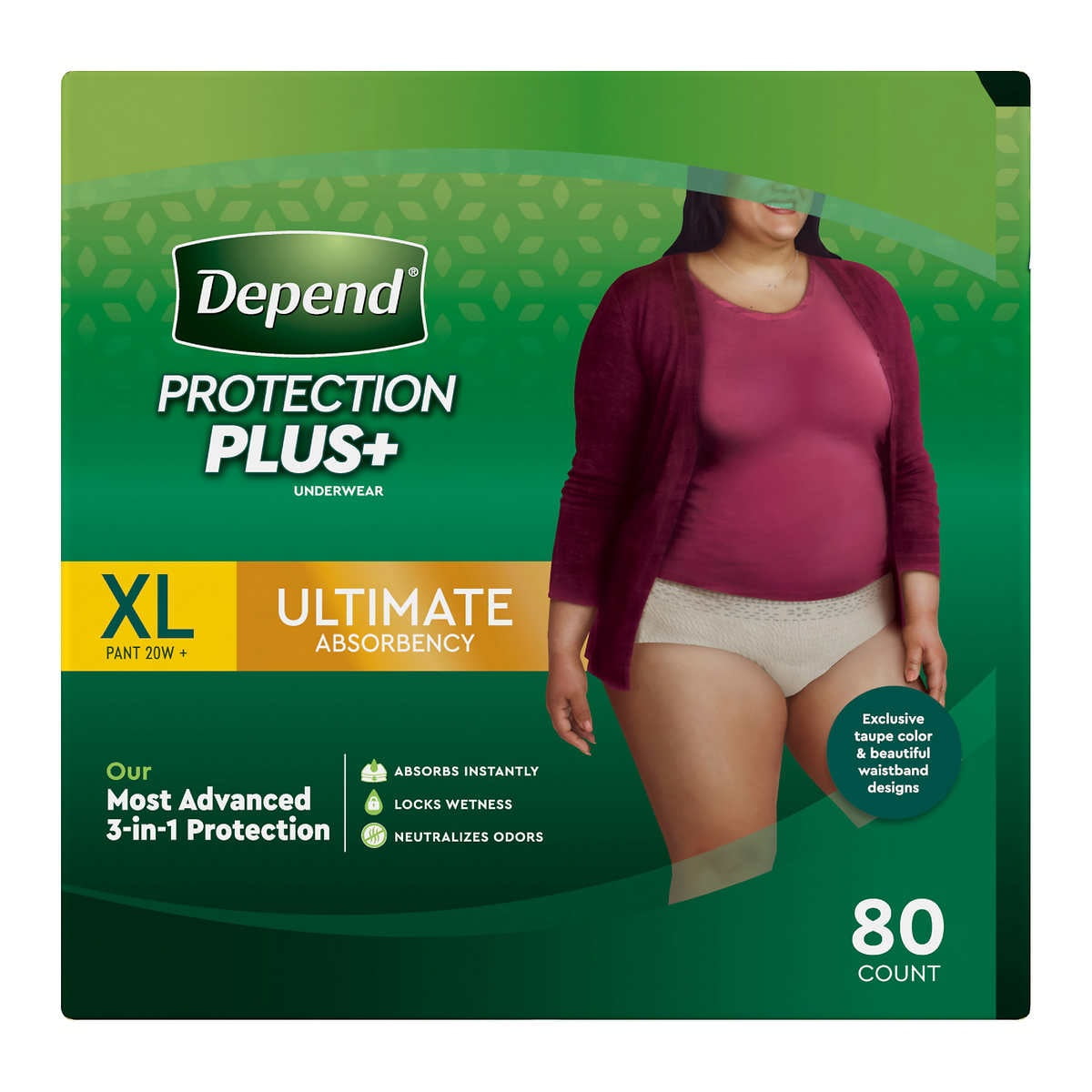 Attends Discreet Day or Night Extended Disposable Incontinence Underwear,  XL, 12 Count 