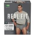 thumbnail image 1 of Depend Real Fit Adult Incontinence Underwear for Men, Maximum Absorbency L/ XL Black & Grey, 1 of 4