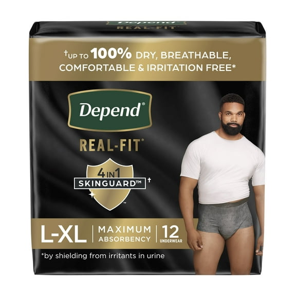 Depend Real Fit Disposable Underwear Male Waistband Style Large / X-Large, 55427, 50, 24 Ct