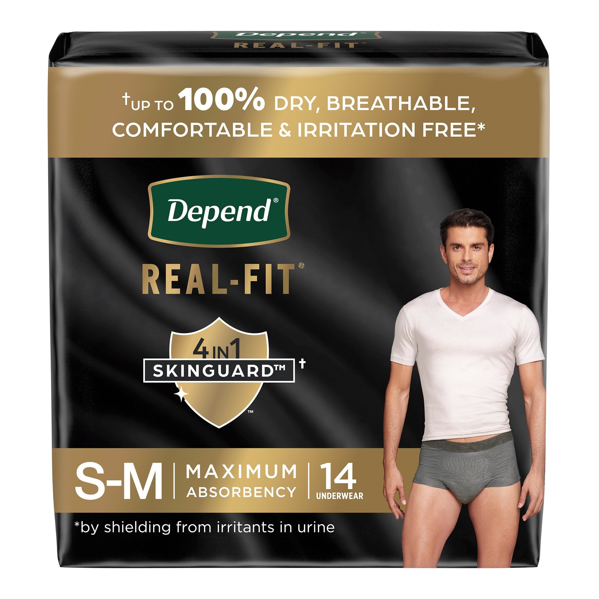 Depend Real Fit Disposable Underwear Male Waistband Style Small / Medium, 55426, 49, 28 Ct