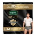thumbnail image 1 of Depend Real Fit Disposable Underwear Male Waistband Style Small / Medium, 55426, 49, 28 Ct, 1 of 7
