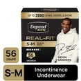 thumbnail image 1 of Depend Real Fit Incontinence Underwear for Men, Adult Diapers, S/M, Black, 56 Count, 1 of 13