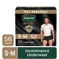 thumbnail image 1 of Depend Real Fit Incontinence Underwear for Men, Adult Diapers, S/M, Black, 56 Count, 1 of 11