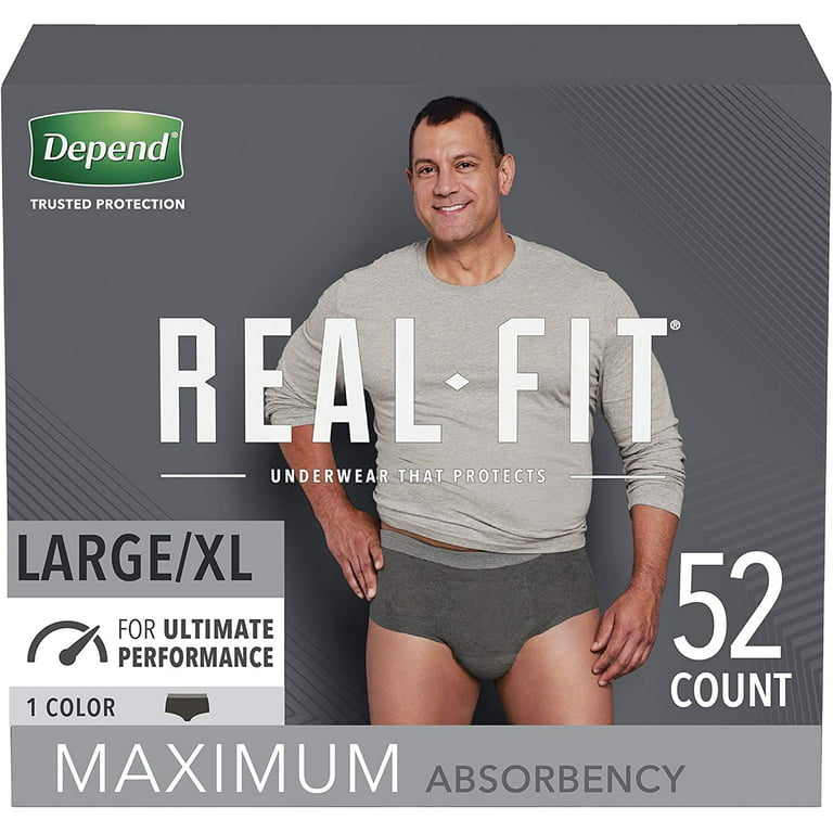 Depend Real Fit Incontinence Underwear for Men, Maximum Absorbency