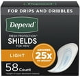 Depend Shield Incontinence Pads for Men Bladder Control Pads, Light