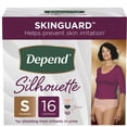 thumbnail image 1 of Depend Silhouette Adult Incontinence & Postpartum Bladder Leak Underwear, Disposable Adult Diapers for Women, Maximum Absorbency, S, Black, Pink & Berry, 16 Count, 1 of 10