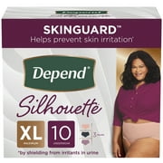 Depend Silhouette Adult Incontinence Underwear for Women, XL, Black, Pink & Berry, 10Ct