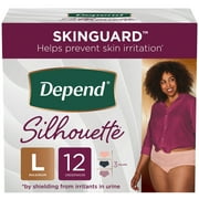 Depend Silhouette Incontinence Underwear, Maximum Absorbency, LG, 12ct