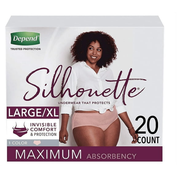 Depend Silhouette Incontinence Underwear for Women, Maximum Absorbency, L/XL, Beige