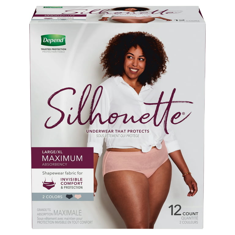 https://i5.walmartimages.com/seo/Depend-Silhouette-Incontinence-Underwear-for-Women-Maximum-Absorbency-L-XL-Pink-Black-12-Count_e67692d3-c649-4781-9c50-fa38b0958649.1dab8ff03eca836032aabc9ea637f1bf.jpeg?odnHeight=768&odnWidth=768&odnBg=FFFFFF