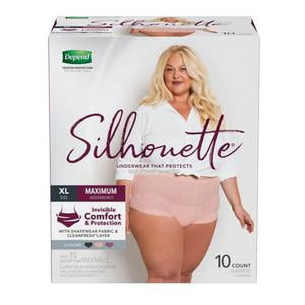 Depend Silhouette Max ABS Underwear for Women, X-Large 10 Count 