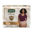 thumbnail image 1 of Depend Silhouette Max Abs Women's Skinguard Underwear, Pink, Female Medium 2 Packages of 14 Total Count 28, 1 of 1