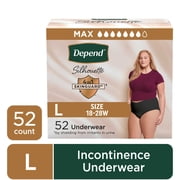Depend Silhouette Women s Incontinence & Postpartum Bladder Leak Underwear, L, 52 Count