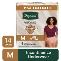 Depend Silhouette Women’s Incontinence & Postpartum Bladder Leak Underwear, M, 14 Count