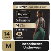 Depend Silhouette Women’s Incontinence & Postpartum Bladder Leak Underwear, M, 14 Count