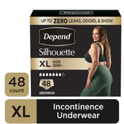 Depend Silhouette Women’s Incontinence & Postpartum Bladder Leak Underwear, XL, 48 Count